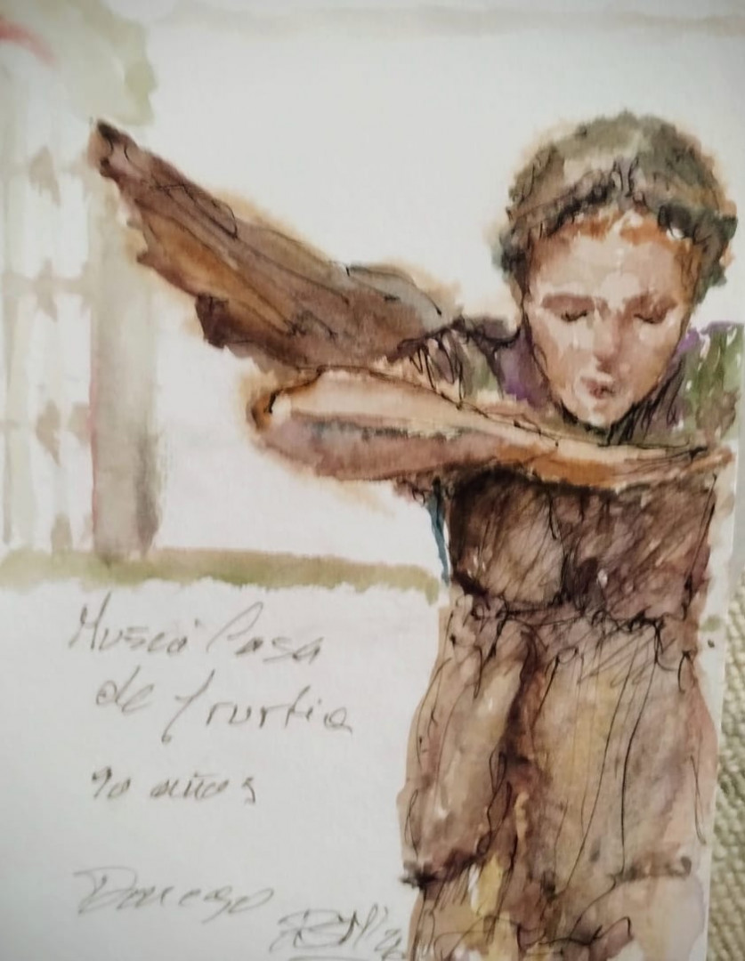 Taller de acuarelas en el Museo Casa de Yrurtia.