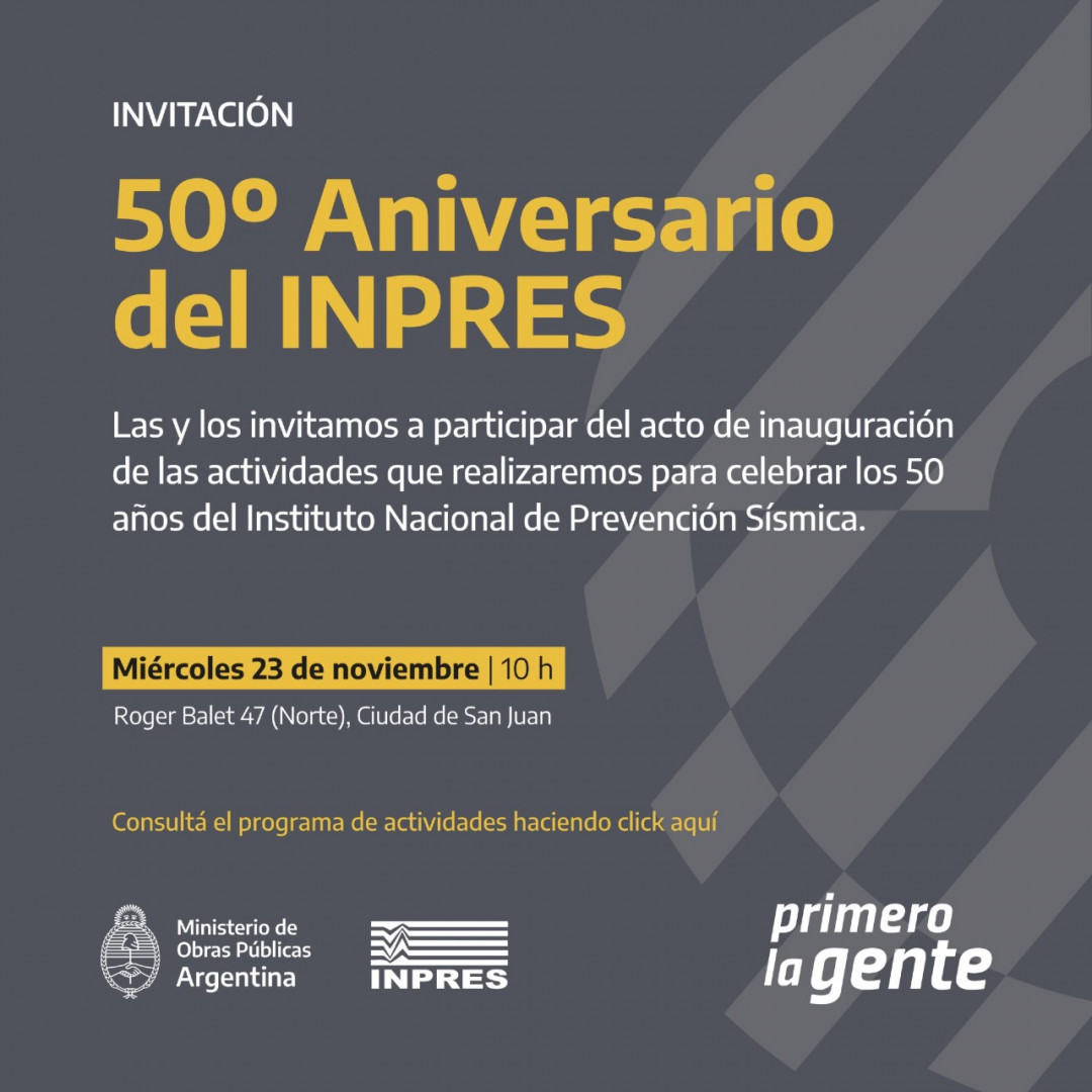Invitacion 50 aniversario del INPRES