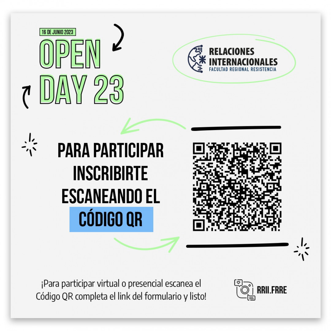 QR para inscripción al Open Day 2023.