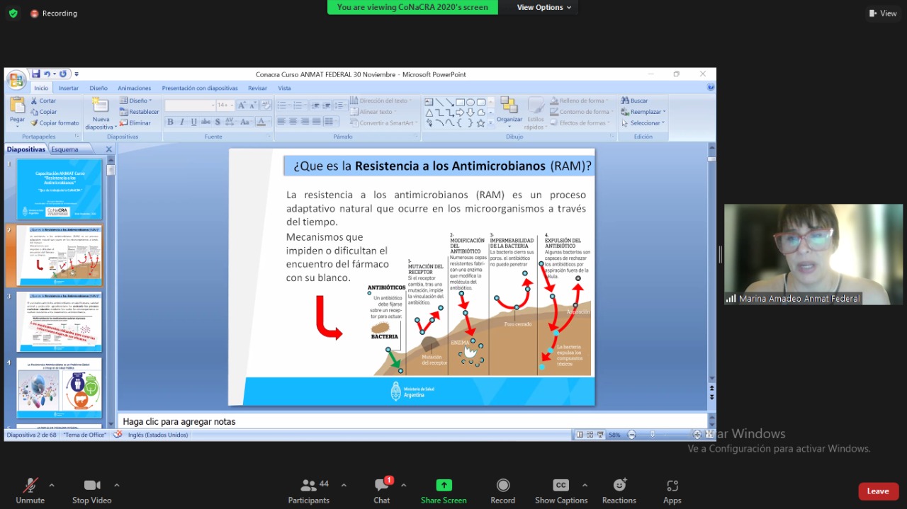Imagen de especialistas conectados a la capacitación virtual a través de un zoom.