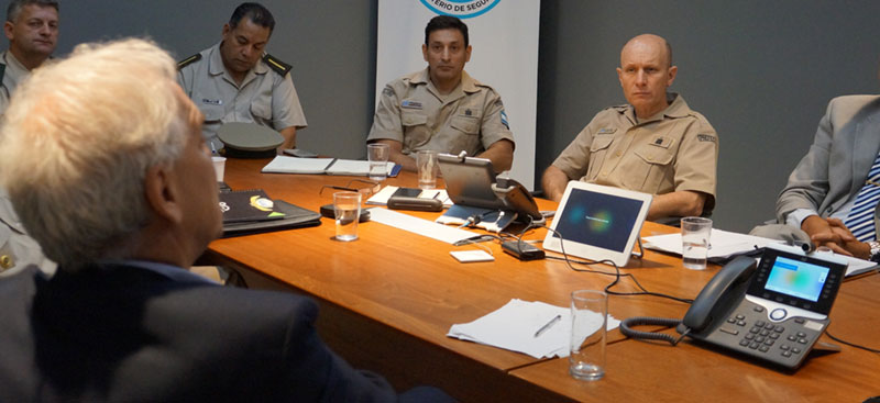 Participaron representantes de Policía Federal Argentina, Gendarmería Nacional, Prefectura Naval Argentina y Policía de Seguridad Aeroportuaria