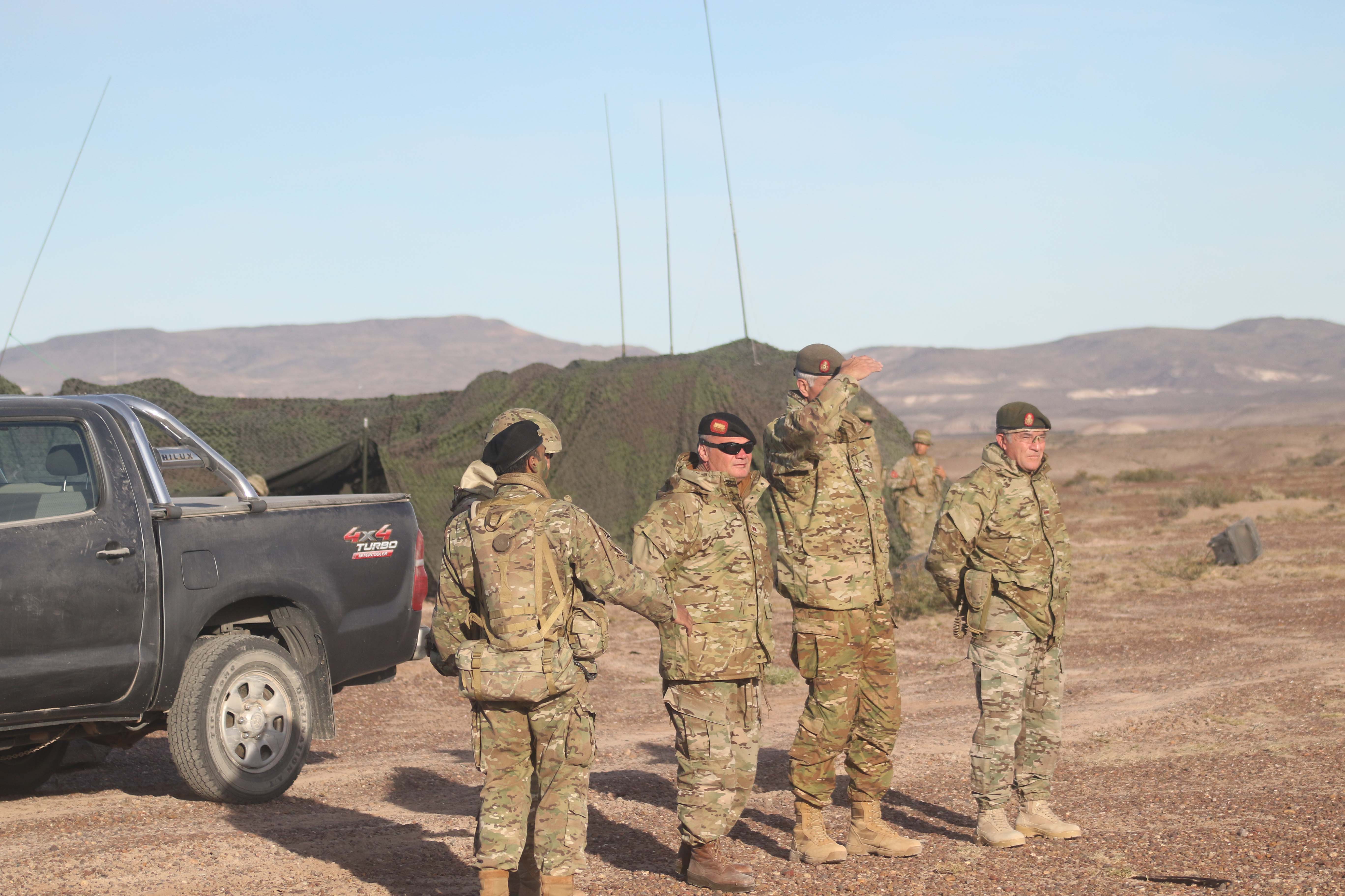 Ejercicio final de la Brigada Mecanizada IX en Chubut autoridades