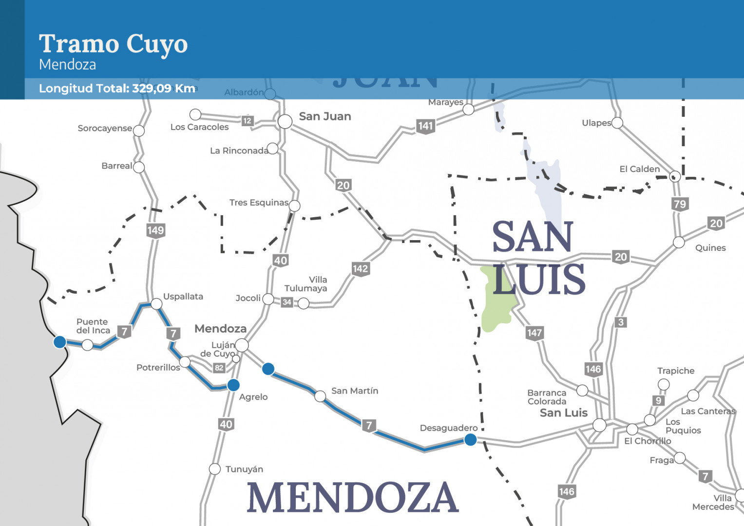 Red Federal de Concesiones Mapa Tramo Cuyo