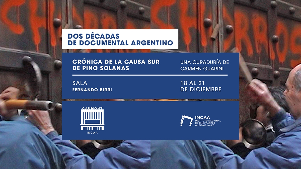 Flyer del "Homenaje a dos décadas del cine documental argentino" del Incaa.