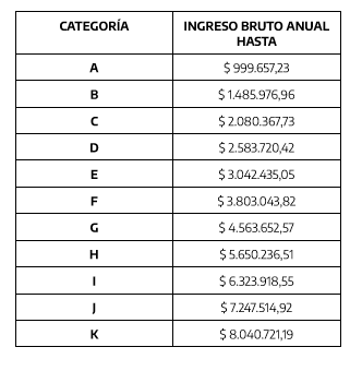 Nuevos valores de ingresos brutos para monotributistas a partir de enero 2023