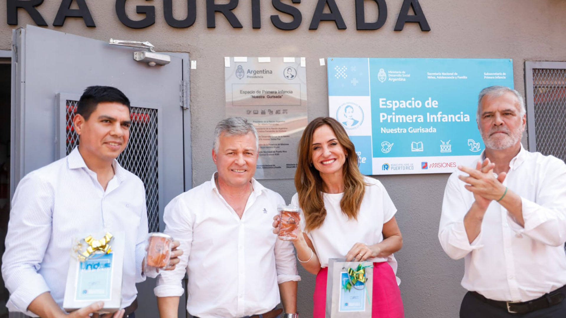 En la ciudad de Puesto Rico, Victoria Tolosa Paz y Fernando Meza, junto al intendente municipal Gustavo Koth, inauguraron el Espacio de Infancia “Nuestra Guriseada”.