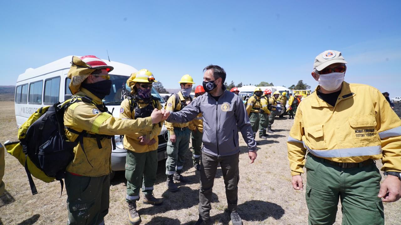 Cabandié nuevamente se trasladó a Córdoba para monitorear el combate del fuego