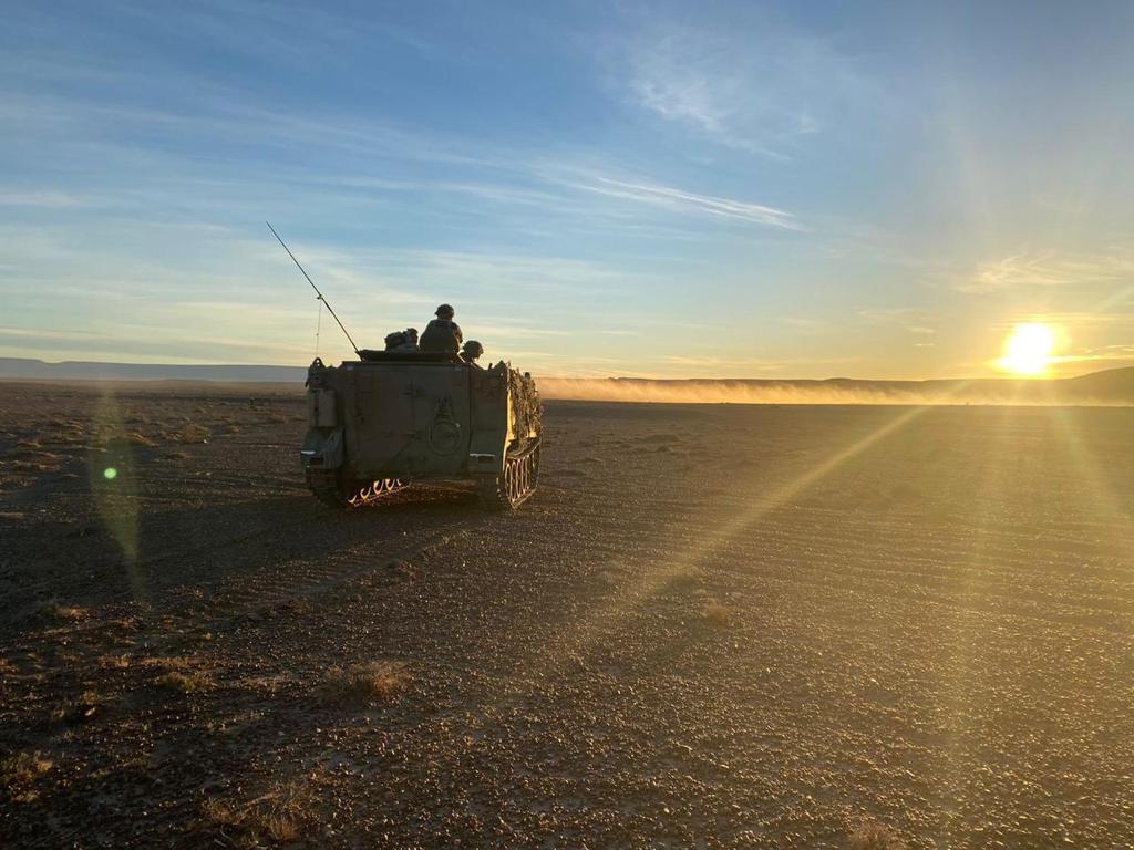 Ejercicio final de la Brigada Mecanizada IX en Chubut tanque