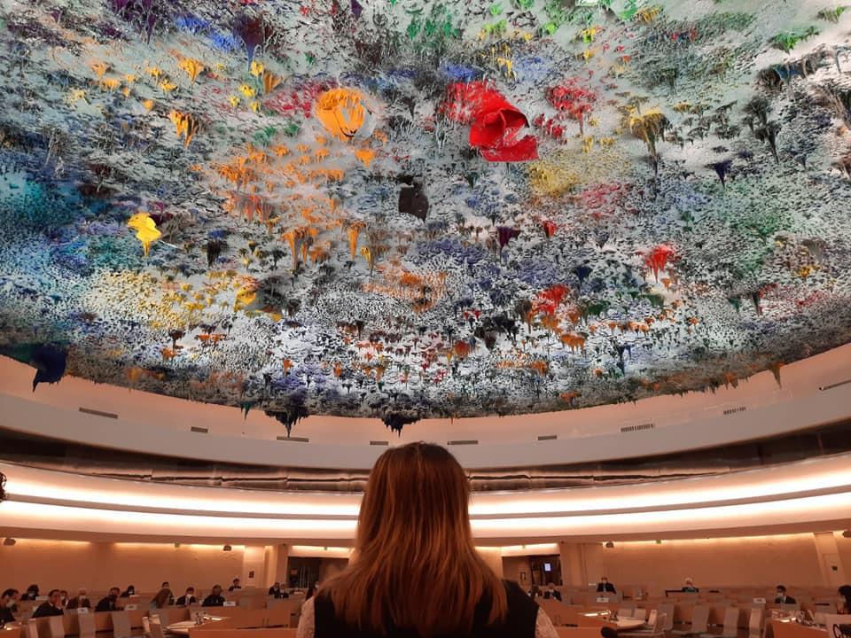 Victoria en el recinto de la ONU