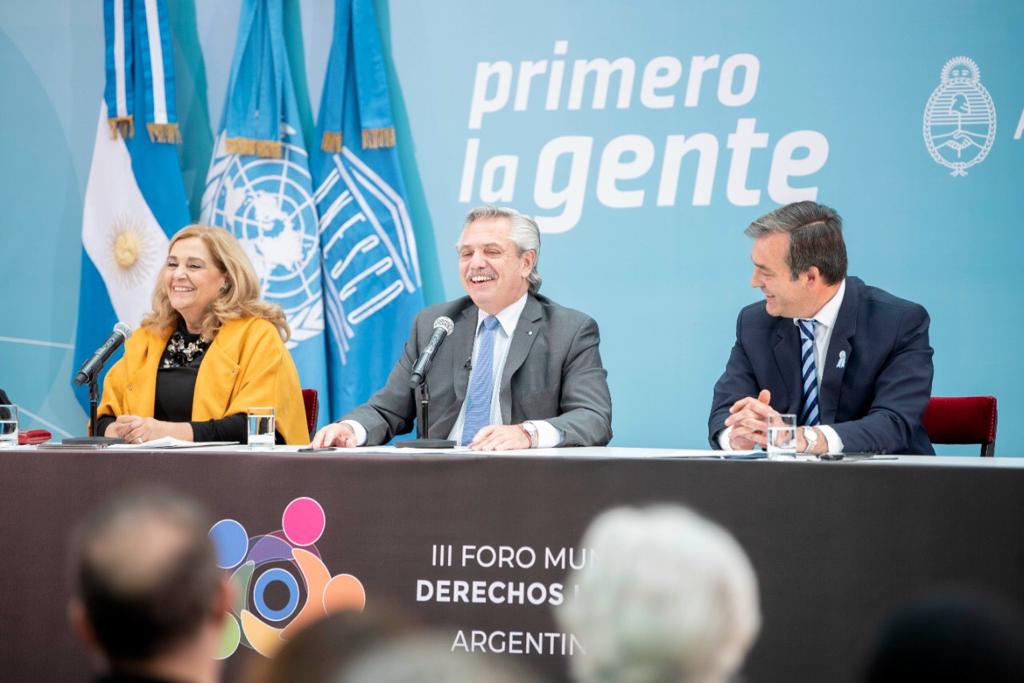 Soria acompañó al presidente Fernández en el lanzamiento del III Foro Mundial de Derechos Humanos