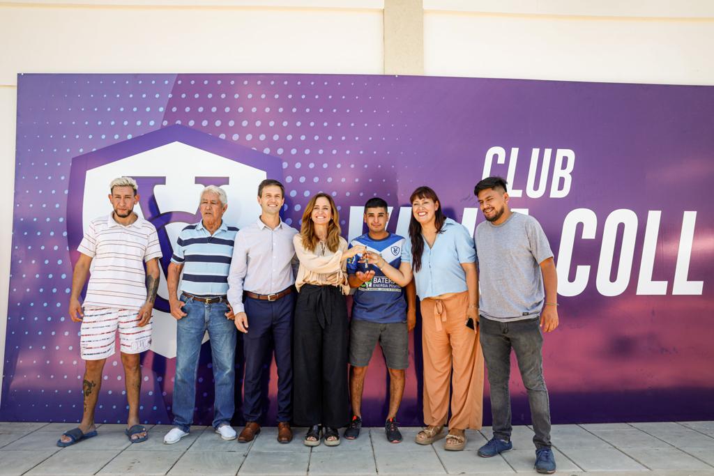 Antes de la realización del sorteo, la ministra Victoria Tolosa Paz y el intendente Mantegazza inauguraron varias obras de equipamiento comunitario realizadas en el club Villa Coll.
