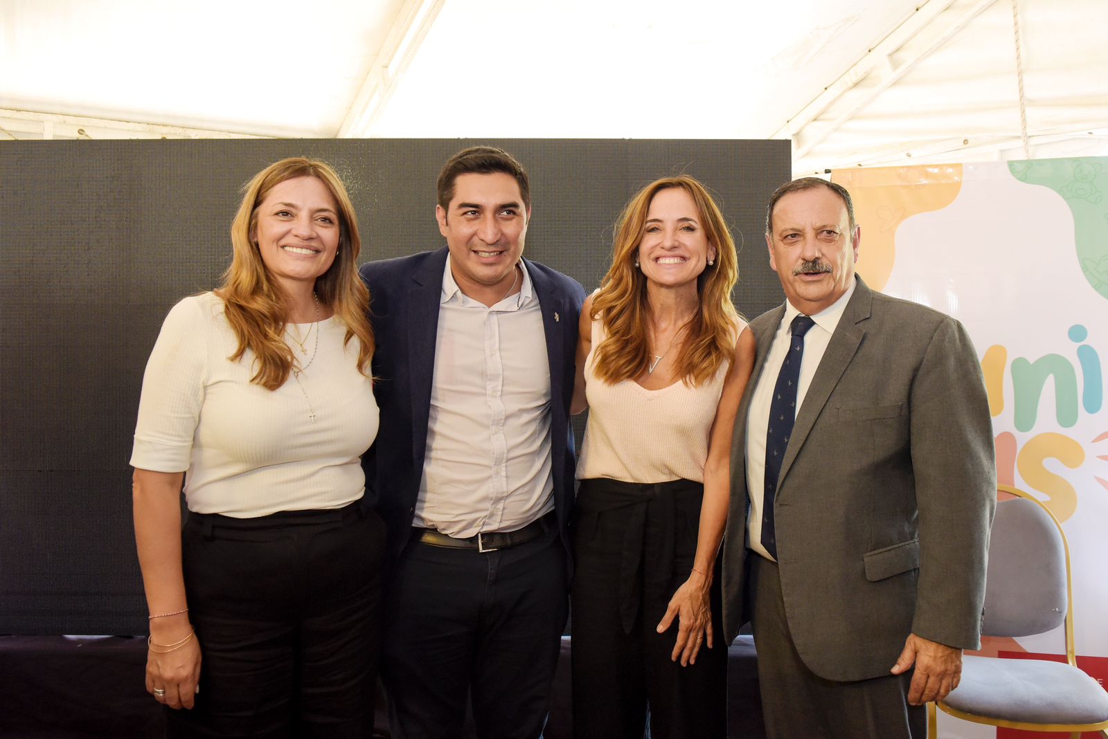 La ministra Tolosa Paz junto al gobernador Ricardo Quintela, la diputada provincial Teresita Madera y el intendente Ricardo Romero.