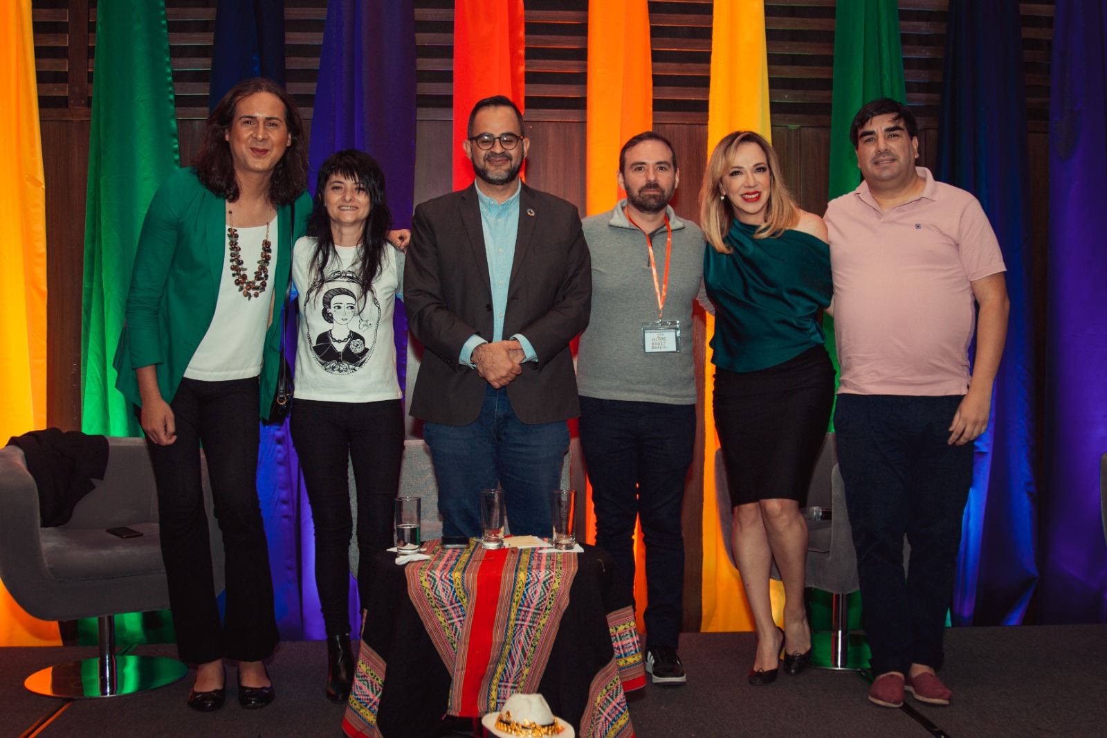 Greta Pena, titular de INADI, y Dario Arias, irector de Políticas y Prácticas contra la Discriminacion, en la Conferencia Regional de ILGA LAC 