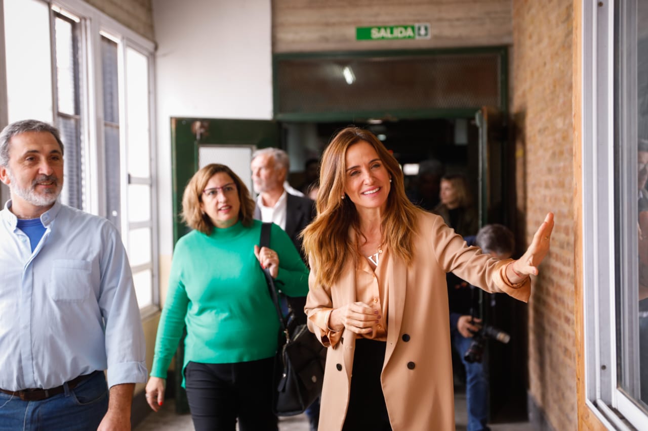 La ministra Victoria Tolosa Paz durante su recorrida al Espacio de Primera Infancia.