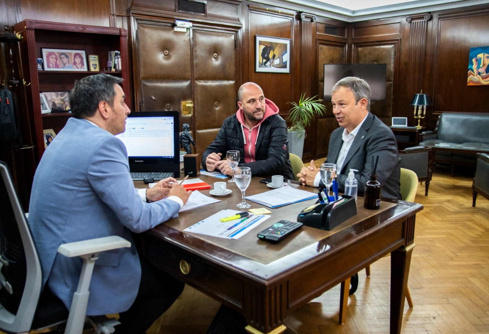 Cabandié y Cascallares dialogaron sobre mejoras en un espacio público sostenible para Almirante Brown